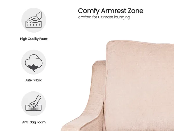 Aster 3 Seater Lounger in Beige Color